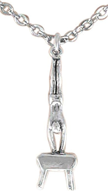 Gymnast Hand Stand On Vault Necklace, Adjustable, Hypoallergenic, Nickel, Lead & Cadmium Free