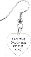 I Am The Daugther Of The King Heart Earrings, Safe-Nickel, Lead & Cadmium Free!