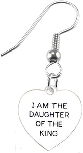 I Am The Daugther Of The King Heart Earrings, Safe-Nickel, Lead & Cadmium Free!