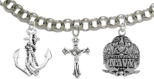 Navy, Adjustable Bracelet, Hypoallergenic, Safe-Nickel, Lead, Cadmium Free