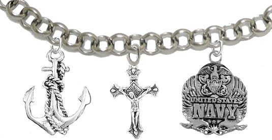 Navy, Adjustable Bracelet, Hypoallergenic, Safe-Nickel, Lead, Cadmium Free