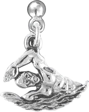 Swimmer Charm Post Earring Hypoallergenic, Adjustable Safe-Nickel, Lead & Cadmium Free!