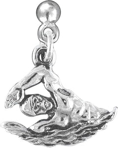 Swimmer Charm Post Earring Hypoallergenic, Adjustable Safe-Nickel, Lead & Cadmium Free!