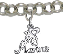 Marine, I Love My Marine, Adjustable Chain Bracelet Hypoallergenic, Safe-Nickel, Lead, Cadmium Free