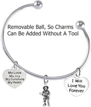 Firefighter with Axe, My Love, My Joy, My Sunshine, I Will Love You Forever Bracelet, Hypoallergenic, Safe-Nickel, Lead, Free