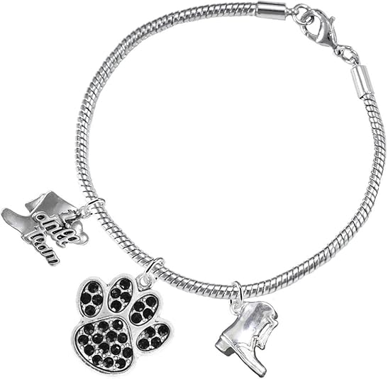 The, Drill Team Jewelry Black Crystal Paw Hypoallergenic Adjustable, Safe-Nickel, Lead Free
