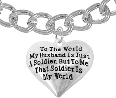 Army Wife, My Husband is My World, Hypoallergenic, Safe-Nickel, Lead, Cadmium Free