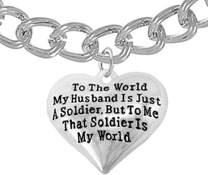 Army Wife, My Husband is My World, Hypoallergenic, Safe-Nickel, Lead, Cadmium Free