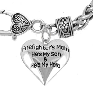 Firefighter, My Son is My Hero Bracelet, Hypoallergenic, Safe-Nickel, Lead, Cadmium Free