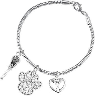 Lacrosse Jewelry, Orange Crystal Paw Jewelry, Hypoallergenic Safe-Nickel, Lead and Cadmium Free!