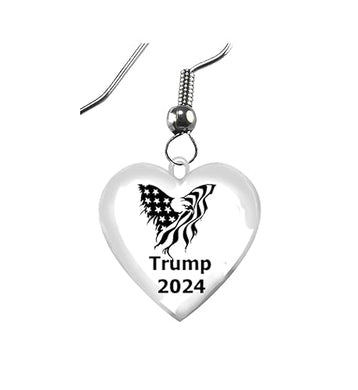 Trump, EAGLE, American Flag Wings, Trump 2024, Surgical Steel Fish Hook Earring. What A Wonderful Gift For Yourself, Or A Friend, Or A Family Member, Or As A Donor Gift. Hypoallergenic-Safe