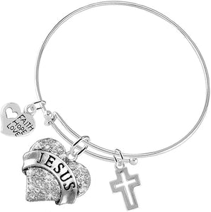 Christian 3 Charm Adjustable Bracelet Hypoallergenic, Safe-Nickel, Lead, Free