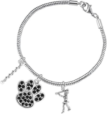 The, Majorette Jewelry Black Crystal Paw Hypoallergenic Adjustable, Safe-Nickel, Lead Free