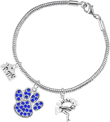Swimming 3 Charm Blue Crystal Paw Bracelet Hypoallergenic, Safe-Nickel, Lead & Cadmium Free!