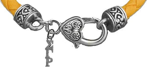 Sigma Gamma Rho, Authorized Sorority Jewelry Manufacturer, Vintage Antique Genuine Gold Leather Bracelet, Hypoallergenic, Safe-No Nickel, No Lead, And No Poisonous Cadmium
