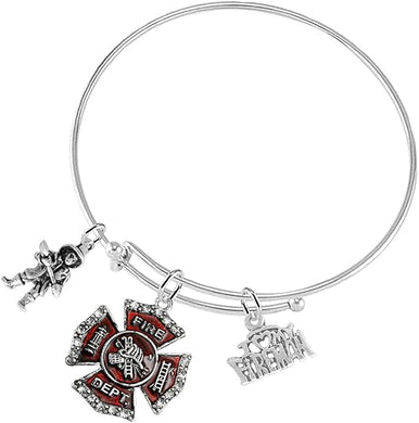 Firefighter's I Love My Firemen Adjustable Bracelet, Safe-Nickel, Lead & Cadmium Free!