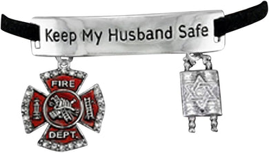 Firefighter's Keep My Husband Safe Adjustable Hypoallergenic Safe-Nickel, Lead & Cadmium Free!