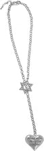 Jewish Army Mom, He's My Son And He's My Hero, Heart, Through A Crystal Star Of David, Rolo Chain Necklace Hypoallergenic, Safe-Nickel, Lead, And Cadmium Free