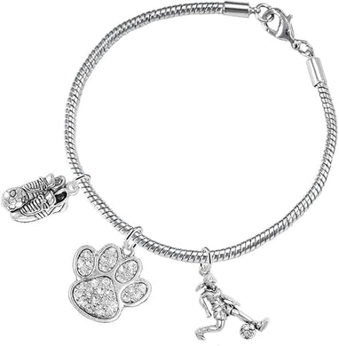 The, Soccer Jewelry Crystal Paw Hypoallergenic Adjustable, Safe-Nickel, Lead Free