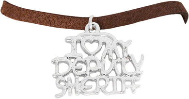 Deputy Sheriff I Love My Deputy Sheriff Hypoallergenic Adjustable Bracelet Nickle, Lead Free