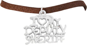 Deputy Sheriff I Love My Deputy Sheriff Hypoallergenic Adjustable Bracelet Nickle, Lead Free
