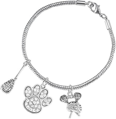 Lacrosse Jewelry, Clear Crystal Paw Jewelry, Hypoallergenic Safe-Nickel, Lead and Cadmium Free!