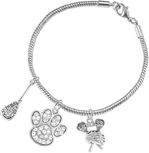 Lacrosse Jewelry, Clear Crystal Paw Jewelry, Hypoallergenic Safe-Nickel, Lead and Cadmium Free!