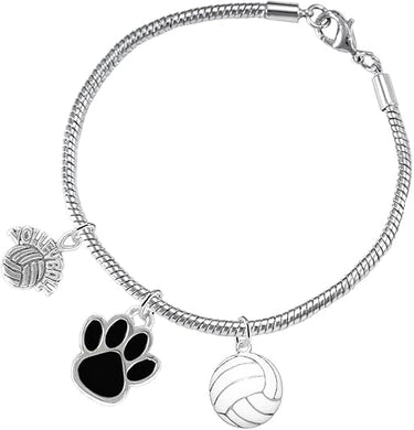 Black Paw Volleyball, Adjustable, Safe-Hypoallergenic, Nickel, Lead and Cadmium Free