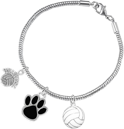 Black Paw Volleyball, Adjustable, Safe-Hypoallergenic, Nickel, Lead and Cadmium Free