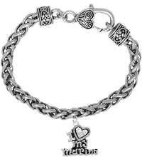 Marine I Love My Marine, Crystal Heart, Bracelet, Hypoallergenic, Safe-Nickel, Lead, Free