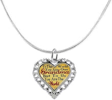 Grandma Heart Charm Necklace Hypoallergenic, Adjustable, Safe, Nickel, Lead & Cadmium Free!
