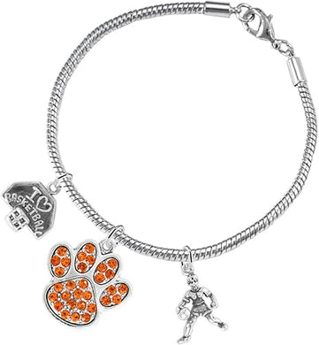 Orange Paw Crystal Basketball Jewelry, Adjustable, Safe-Hypoallergenic, Nickel, Lead Free