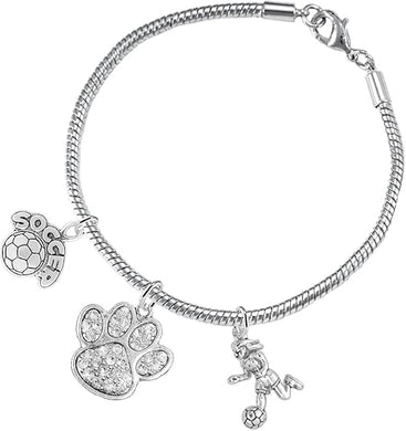 The, Soccer Jewelry Crystal Paw Hypoallergenic Adjustable, Safe-Nickel, Lead Free