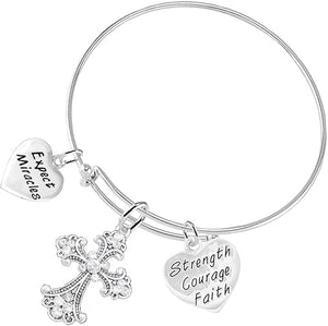 Christian 3 Charm Adjustable Bracelet Hypoallergenic, Safe-Nickel, Lead, Free