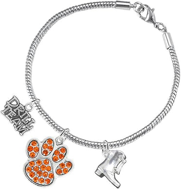 The, Drill Team Jewelry Orange Crystal Paw Hypoallergenic Adjustable, Safe-Nickel, Lead Free