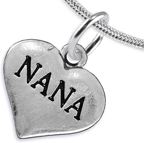 Nana Heart Charm Necklace Hypoallergenic, Adjustable, Safe, Nickel, Lead & Cadmium Free!