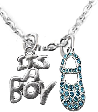Its A Boy, Adjustable Necklace, Hypoallergenic, Safe-Nickel, Lead, Cadmium Free