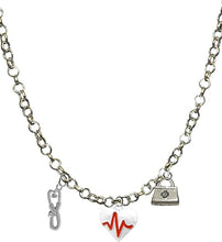 RN, Nurse, Heart With A Heartbeat, Adjustable Charm Necklace, Hypoallergenic, Safe-Nickel, Lead, Free