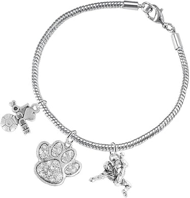 The, Soccer Jewelry Crystal Paw Hypoallergenic Adjustable, Safe-Nickel, Lead Free