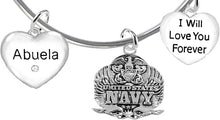 Abuela, I Will Love You Forever, Navy Hypoallergenic, Safe-Nickel Free, No Poisonous Lead Or Cadmium