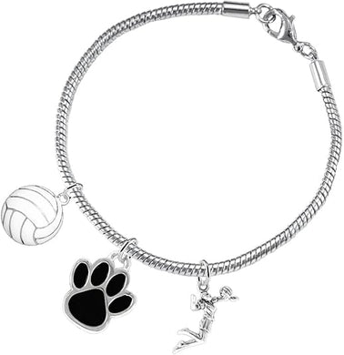 Black Paw Volleyball, Adjustable, Safe-Hypoallergenic, Nickel, Lead and Cadmium Free