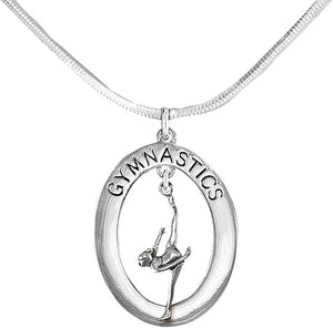 Gymnast One Leg Pose Necklace, Adjustable, Hypoallergenic, Nickel, Lead & Cadmium Free