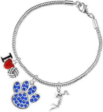 Blue Crystal Paw Volleyball, Adjustable, Safe-Hypoallergenic, Nickel, Lead and Cadmium Free