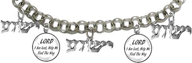 Messianic Lord I Am Lost, Help Me Find The Way And Yeshua Charm Bracelet,Adjustable, Hypoallergenic, Safe-Nickel, Lead, Cadmium Free