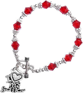 Navy, I Love My Sailor, Crystal Heart, Bracelet, Hypoallergenic, Safe-Nickel, Lead, Free