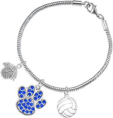 Blue Crystal Paw Volleyball, Adjustable, Safe-Hypoallergenic, Nickel, Lead and Cadmium Free