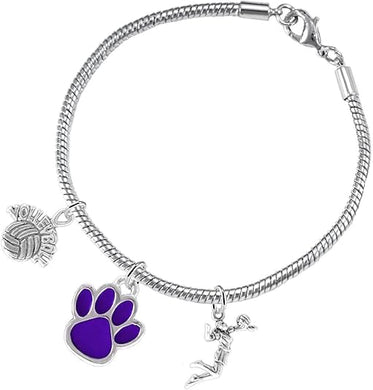 Purple Paw Volleyball, Adjustable, Safe-Hypoallergenic, Nickel, Lead Free