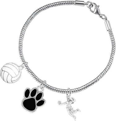 Black Paw Volleyball, Adjustable, Safe-Hypoallergenic, Nickel, Lead and Cadmium Free