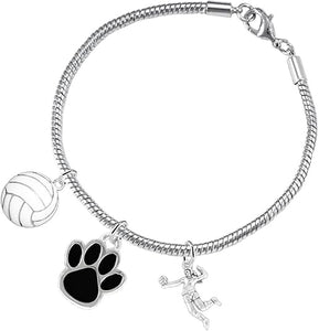 Black Paw Volleyball, Adjustable, Safe-Hypoallergenic, Nickel, Lead and Cadmium Free