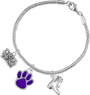 Drill Team Jewelry, Adjustable Purple Paw Hypoallergenic Bracelet, Safe-Nickel, Lead Cadmium Free